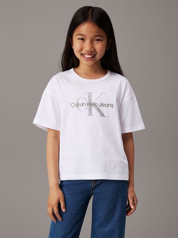 Polera Nina Monologo Glitter Blanco Blanco 4