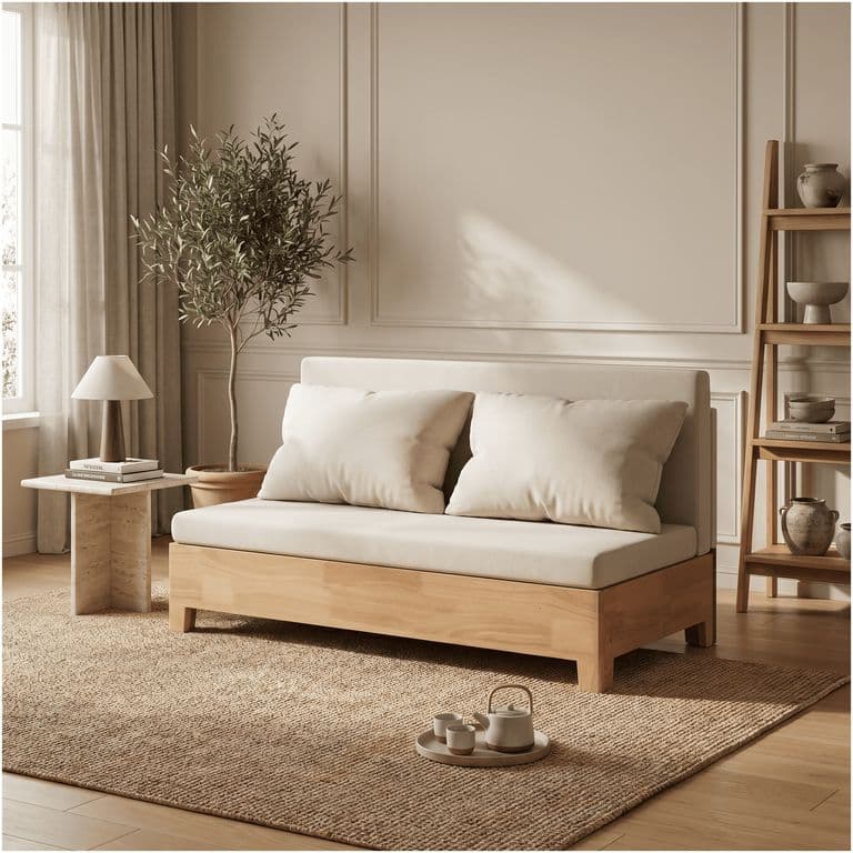 Sofa Cama 2 Cuerpo Con Alcenamiento 120cm Ancho Hecho Madera