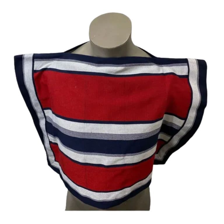 Manta Poncho De Huaso Cueca Adulto-Juvenil 67x100cm Azul M/L