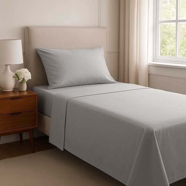 Sabanas 1,5 Plazas Algodon Giza Percale Egipcio 300 Hilos Gris