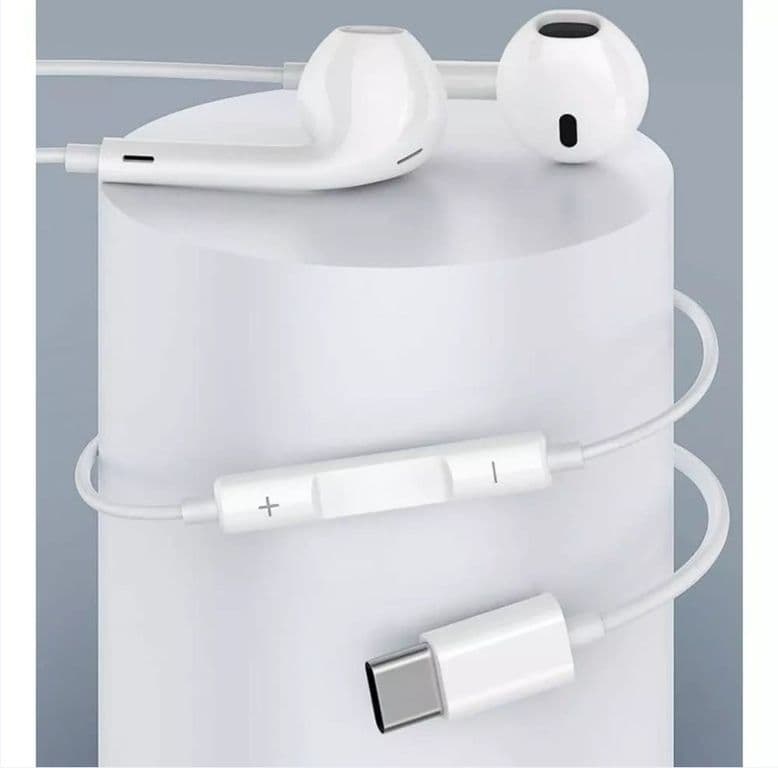 Auriculares Blanco USB-C - Sonido Claro - 120 cm de Cable