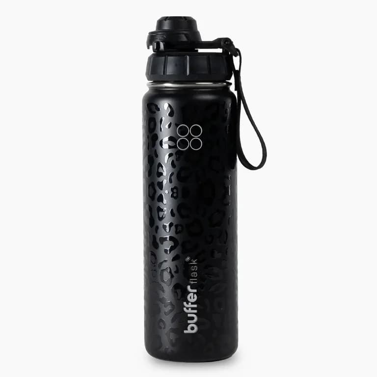 Termo Botella Agua Termica Acero Inox + Tapas 700ml - Negro