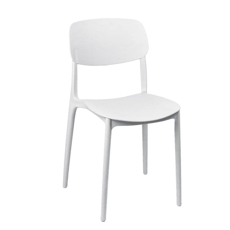 Silla Plastico Apilable Deco Estocolmo Blanca