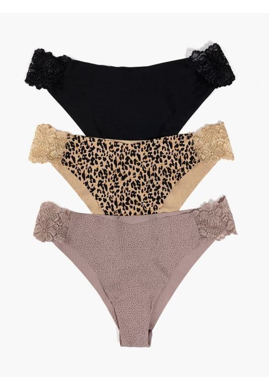 Set 3 Calzones Detalle Encaje Dreamy Negro XS