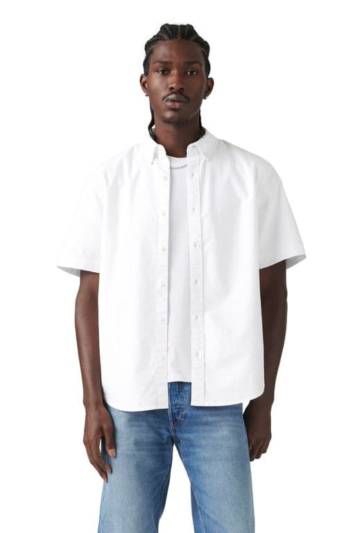 Camisa Hombre Button Down Blanco Blanco M