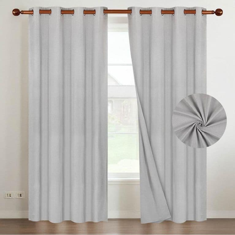 Cortina 100% Blackout 220x140 Look Lino Set 2 Panos - Crema - 220 x 140