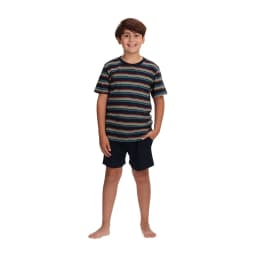 Pijama Corto Bambu Infantil Juvenil Azul 8
