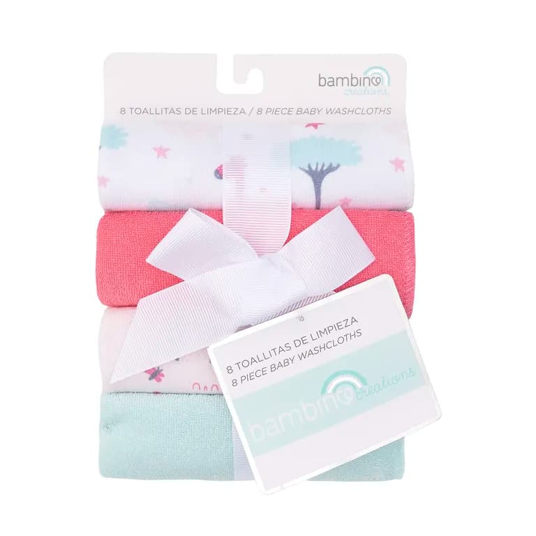 Set 8 Toallitas De Limpieza Fucsia Animales Nina