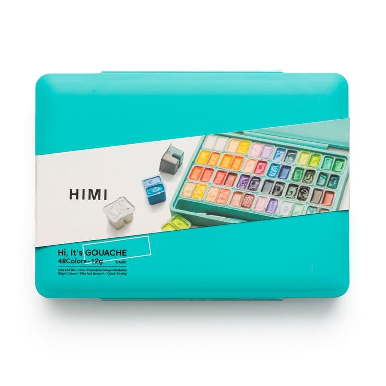 Set Gouache 48 Colores Twin Cup 12g + 3 pinceles Verde