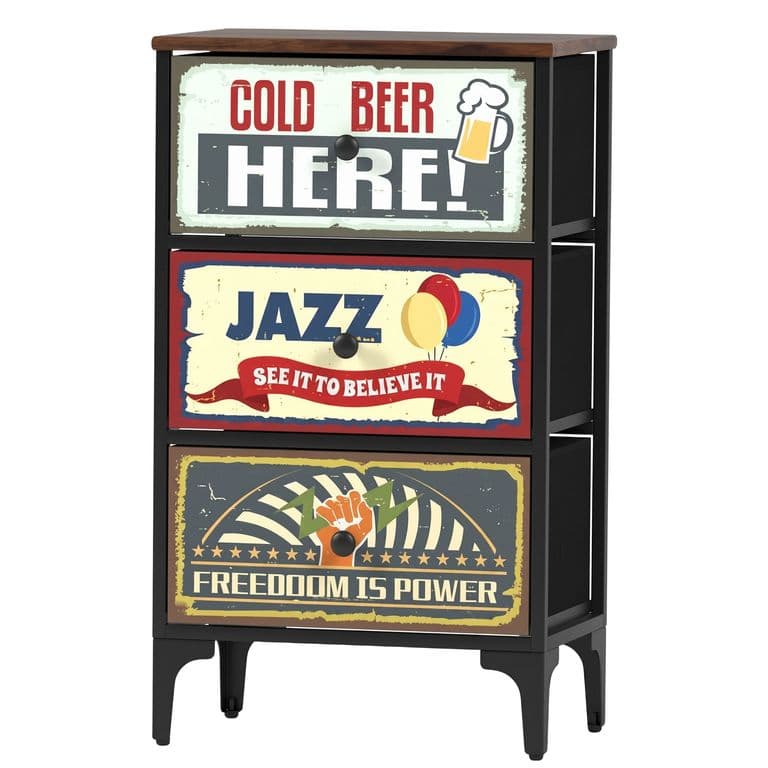 Velador Cajonera 3 Cajones Carry All Linea Vintage