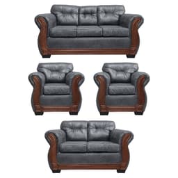 Living Con Respaldo Confortable 7 Cuerpos Taurus 3+2+1+1 Envejecido Cafe