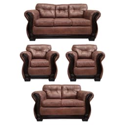 Living Con Respaldo Confortable 7 Cuerpos Taurus 3+2+1+1 Envejecido Negro