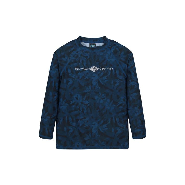 Traje de Bano Nino Polera UV50 MLarga Azul - Azul Azul 4