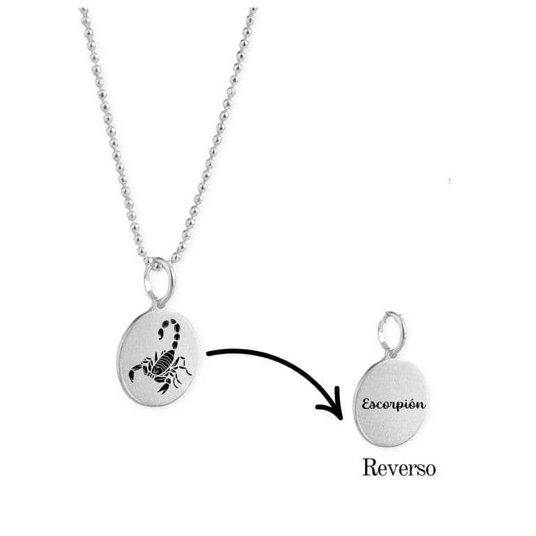 Collar de Plata Zodiaco Signos Horoscopo-Escorpion Plateado TALLA UNICA