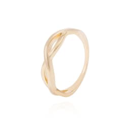 Anillo de Plata Esterlina Entrelazado Revestido en Oro 18kt Amarillo 18