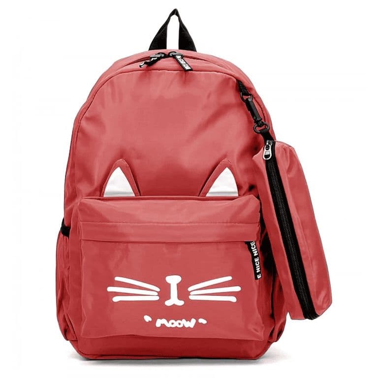 Bolso Mochila grande coral diseno de gatitos Coral TALLA UNICA