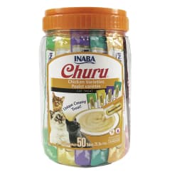 FRASCO CHURU GATO VARIEDADES SABOR POLLO 50 UND