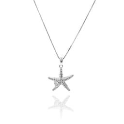 Collar Estrella De Mar Circon Plata Fina 925 Plateado TALLA UNICA