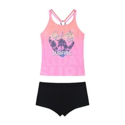 Traje de Bano Nina Teens Tankini UV50 Hot Pant Rosa - Rosa Rosa 16