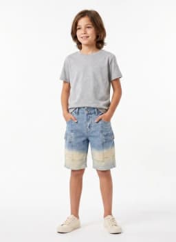 Shorts Bermuda Cargo Jean Denim Casual Con Estilo Azul 14