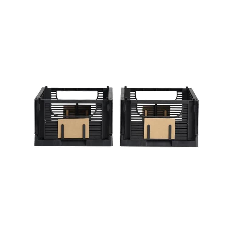 Set 2 Cajas De Almacenamiento Plegable 25 X 17 X10 cm - Negro