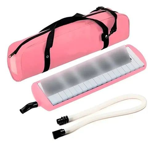 Melodica 32 Notas Rosa Con Estuche Y Boquilla