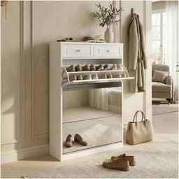 Zapatero Organizdaor Moderno Con Espejo 24 Pares 120x80x24cm