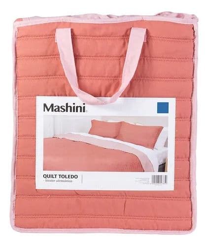 Quilt Toledo 2 plazas Diseno Moderno Terra rosado Rosado 2 PLAZAS