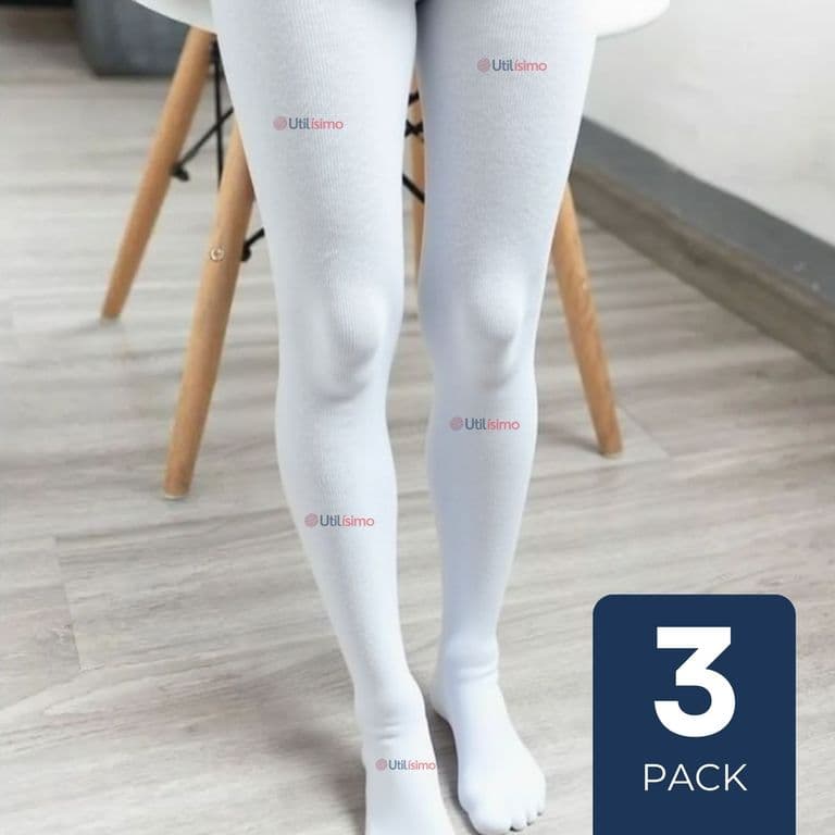 Pack 3 Ballerina Panty Primera Capa Blancas Nina Fiestas Patrias Blanco 3-4 ANOS