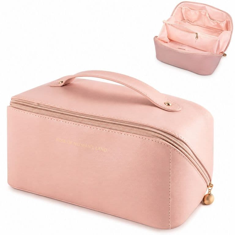 Cosmetiquero de Viaje Ecocuero Rosa 1