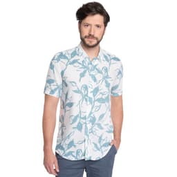 CAMISA HOMBRE MANGA CORTA VISCOSA ESTAMPADA MALLORCA - Blanco L