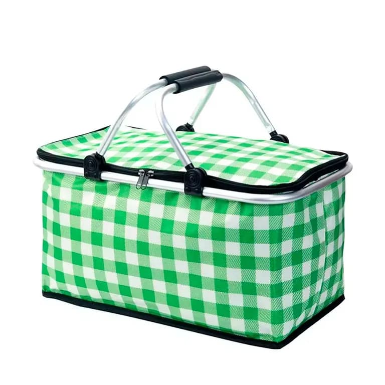 Canasta de Picnic con Aislante Termico Viajera Plegable - Verde