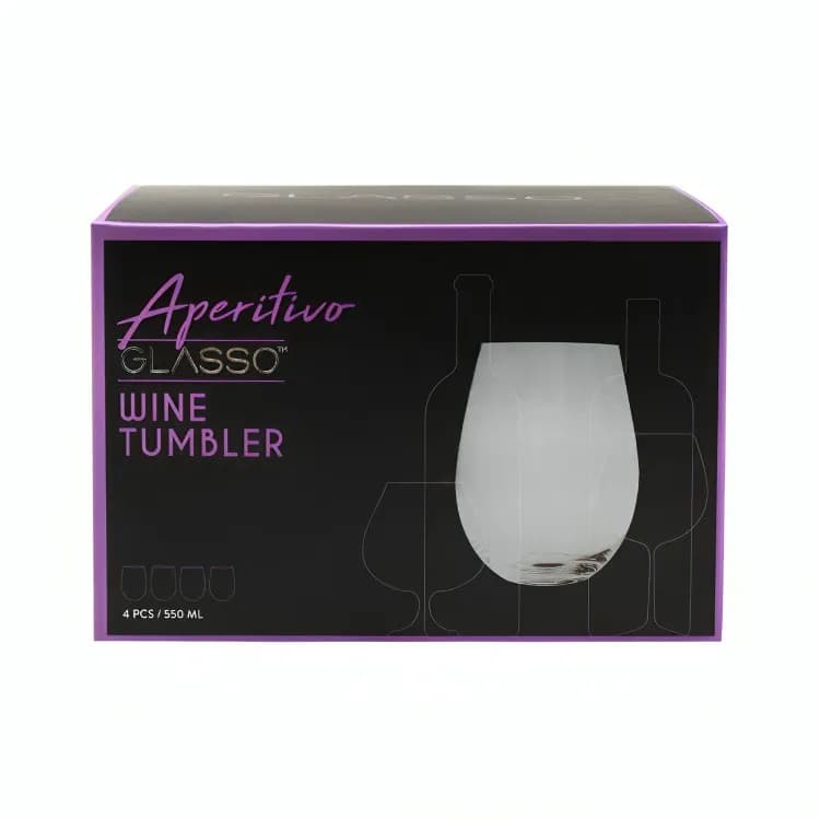 SET 4 VASOS VINO REDONDO CRISTAL