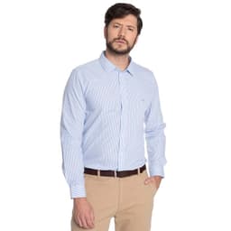 CAMISA HOMBRE FORMAL MANGA LARGA TREVIRA LISTADA BILBAO Celeste M