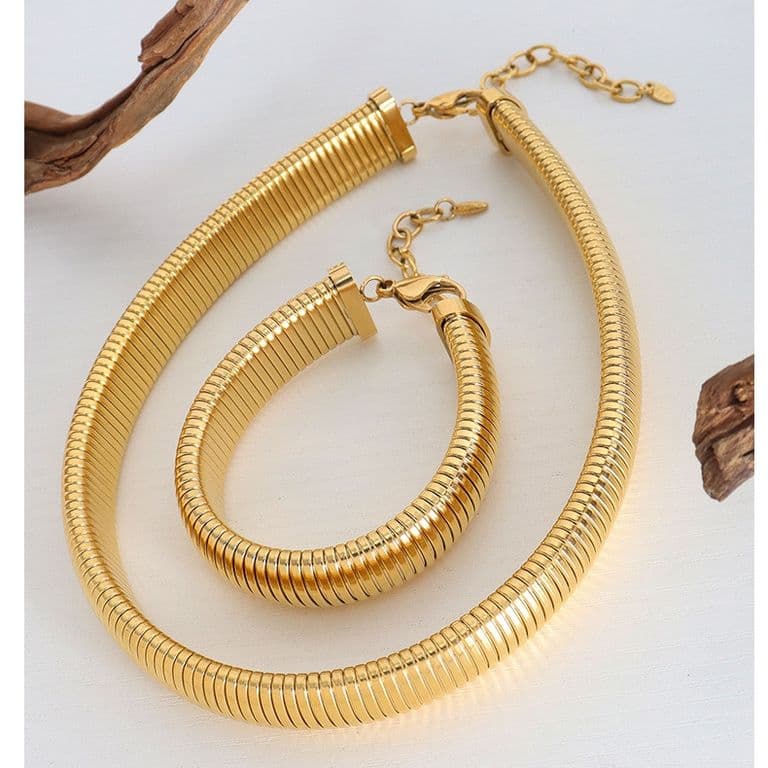 Collar Bano Oro 18k Elastica Dorado TALLA UNICA