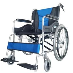 Silla De Ruedas Plegable Aluminio Liviana Doble Freno Con Cinturon Adulto 100 Kg KJT106G Azul