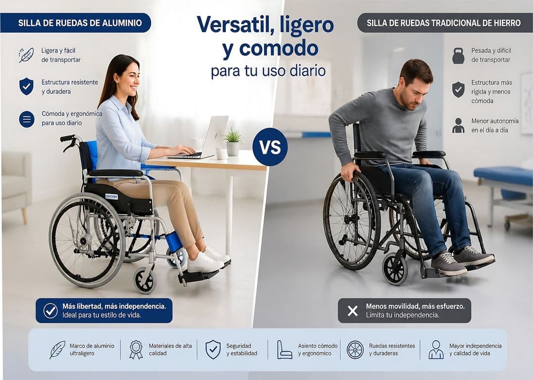 Silla De Ruedas Plegable Doble Freno Aluminio Liviana KJT106G