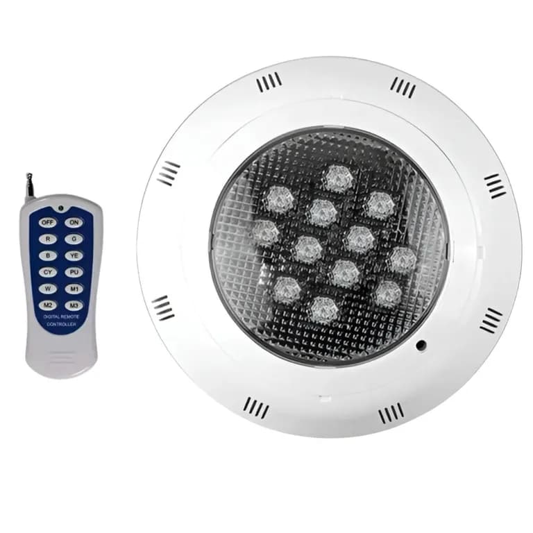 Foco Led Piscina 12w 7 Colores Con Control Remoto