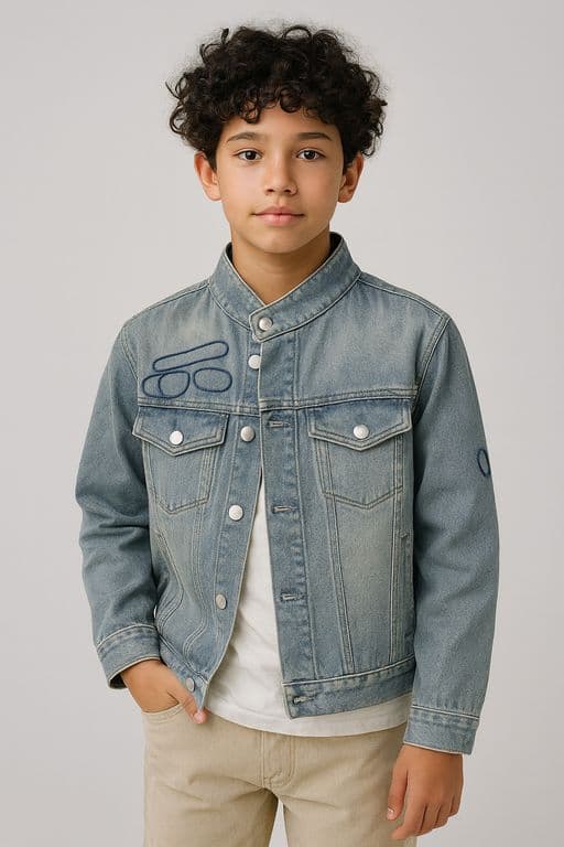 Chaqueta mezclilla nino look urbano y funcional Azul 4