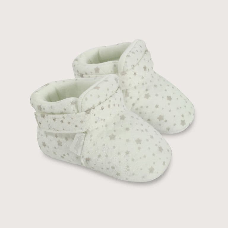 Pantufla Bebe Unisex Estrellas Blanca Blanco S
