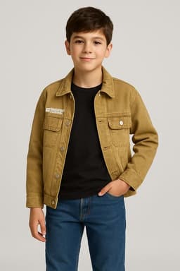 Chaqueta mezclilla nino look urbano y funcional Marron 10