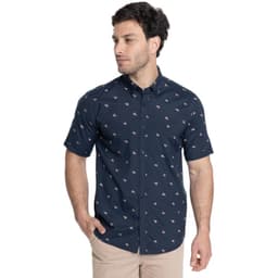 CAMISA HOMBRE MANGA CORTA ESTAMPADA OXFORD Azul Marino L