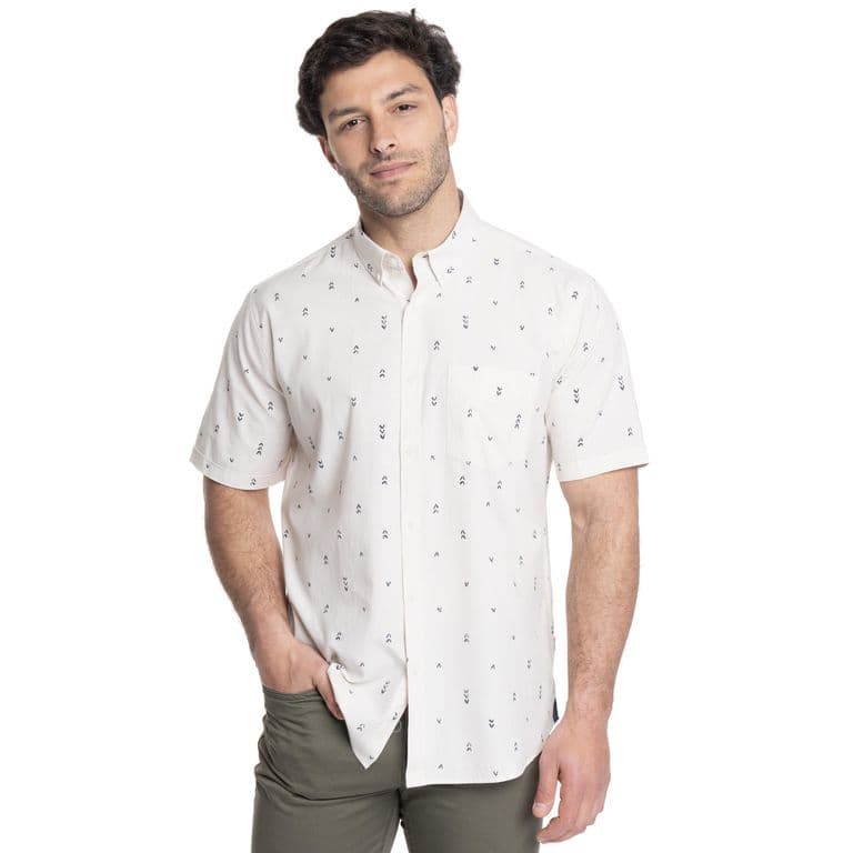 CAMISA HOMBRE MANGA CORTA OXFORD Crema L