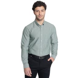 CAMISA HOMBRE MANGA LARGA CUELLO SEMI ITALIANO CHAMBRAY Verde L