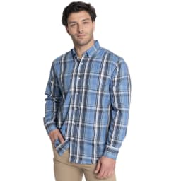 CAMISA HOMBRE MANGA LARGA TREVIRA CUADROS Celeste L
