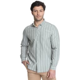 CAMISA HOMBRE MANGA LARGA OXFORD LISTADA Verde XL