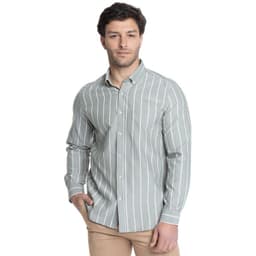 CAMISA HOMBRE MANGA LARGA OXFORD LISTADA Verde S