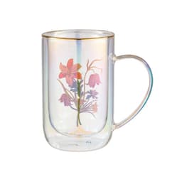 Mug Bhoro Doble Vidrio Botanical Bouquet Iridescent 470 ml