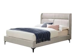 Cama europea con respaldo king + colchon resorte pocket advance