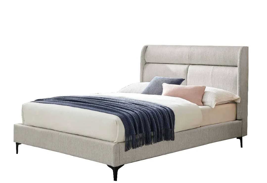 Cama europea con respaldo king + colchon resorte pocket advance